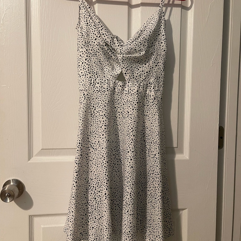 Black and white dot polka dot dress dalmatian looking print